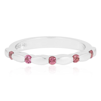 Bague en argent et Tourmaline rose