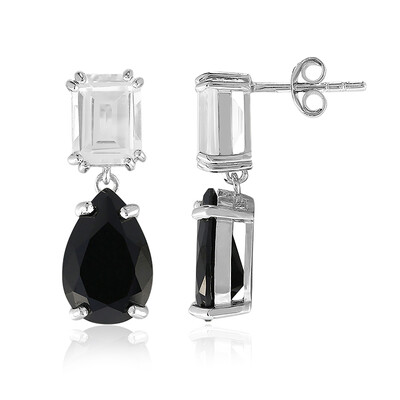 Boucles d'oreilles en argent et Spinelle noir