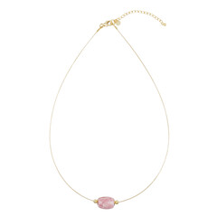 Collier en acier inoxydable et Rhodochrosite