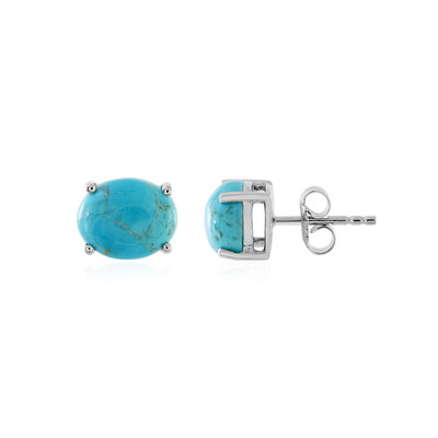 Boucles d'oreilles en argent et Turquoise bleue de Mohavie