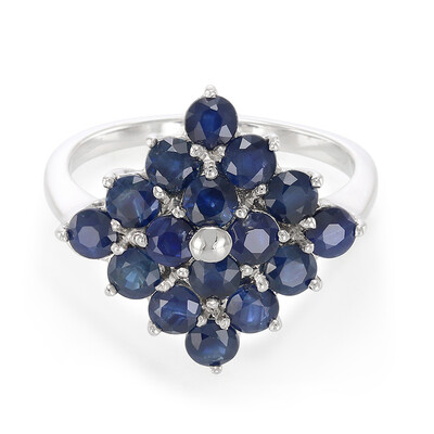 Bague en argent et Saphir bleu