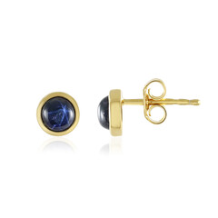Boucles d'oreilles en argent et Saphir étoilé bleu