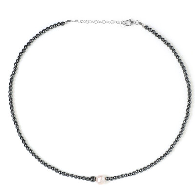 Collier en argent et Perle blanche de culture d'eau douce (Riya)