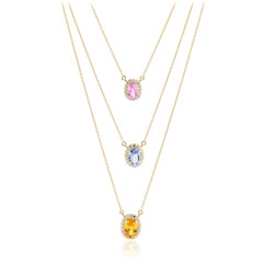 Collier en or et Saphir orange de Ban Ka Cha
