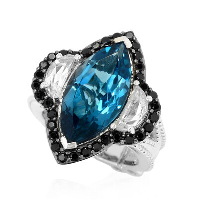 Bague en argent et Topaze bleu de Londres (Dallas Prince Designs)