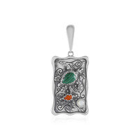 Pendentif en argent et Malachite (Desert Chic)