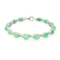 Bracelet en argent et Chrysoprase impériale