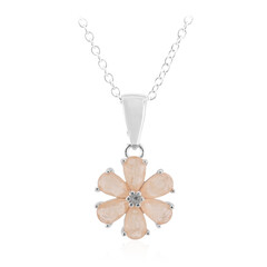 Collier en argent et Quartz pêche pastel