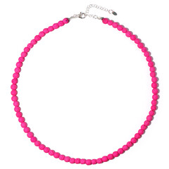 Collier en argent et Lave rose