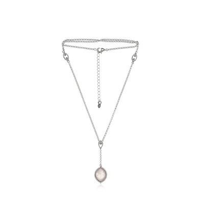 Collier en argent et Quartz rose (dagen)