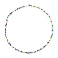 Collier en argent et Apatite bleu néon