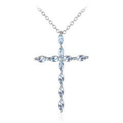 Collier en argent et Topaze bleu ciel