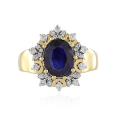 Bague en argent et Saphir bleu de Madagascar