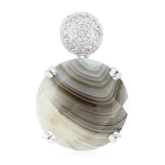 Pendentif en argent et Agate du Botswana