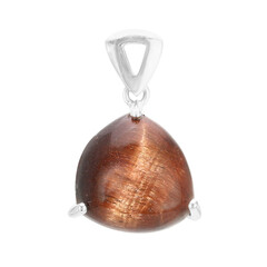 Pendentif en argent et Œil-de-tigre rouge
