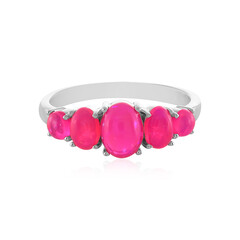 Bague en argent et Opale rose d'Éthiopie