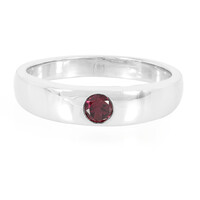 Bague pour homme en argent et Rhodolite du Brésil