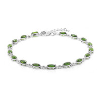 Bracelet en argent et Diopside de Russie
