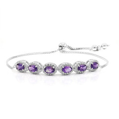 Bracelet en argent et Améthyste de Zambie