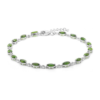Bracelet en argent et Diopside de Russie