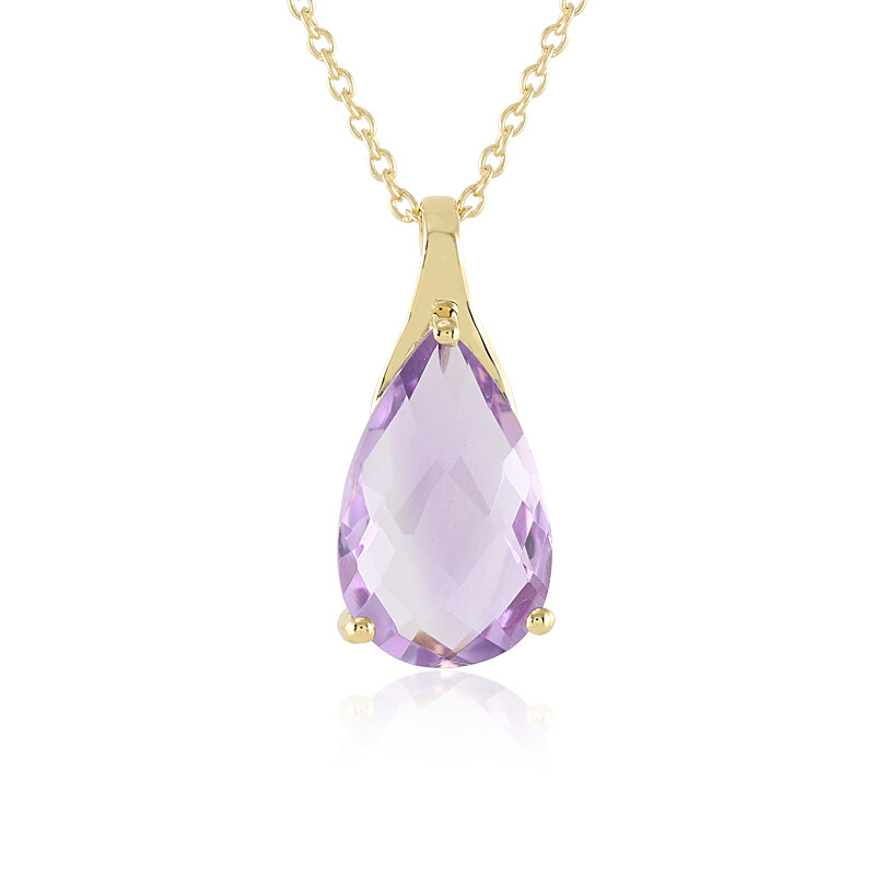 Collier Pendentif En Argent 925 Et Améthyste - Longueur 16 Pouces (40 Cm), Occasion