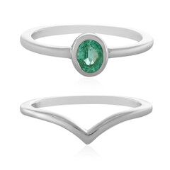 Bague en argent et Emeraude de Russie