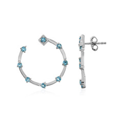 Boucles d'oreilles en argent et Topaze bleu Suisse