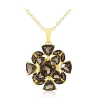 Collier en argent et Quartz fumé