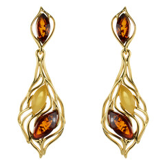 Boucles d'oreilles en argent et Ambre baltique