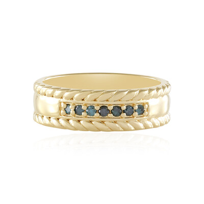 Bague en argent et Diamant bleu I2