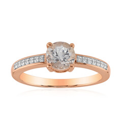 Bague en or et Danburite rose du Mexique