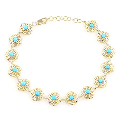 Bracelet en or et Turquoise Sleeping Beauty (Ornaments by de Melo)