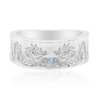 Bague en argent et Topaze bleu Suisse