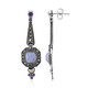 Boucles d'oreilles en argent et Agate zonée bleue (Annette classic)