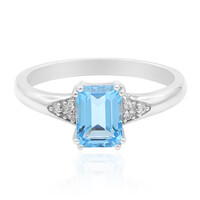 Bague en argent et Topaze bleu Suisse