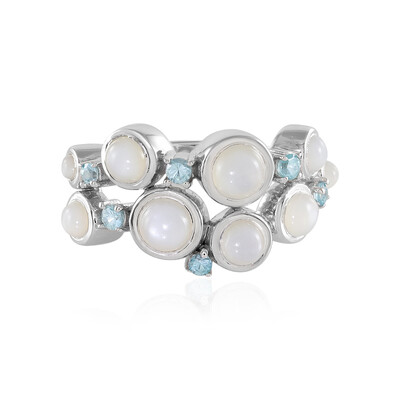 Bague en argent et Pierre de Lune blanche (KM by Juwelo)