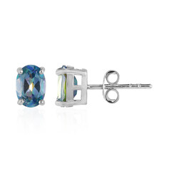 Boucles d'oreilles en argent et Topaze mystique bleu pigeon