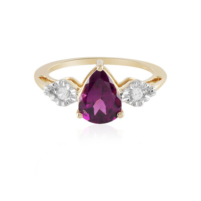 Bague en or et Grenat magenta