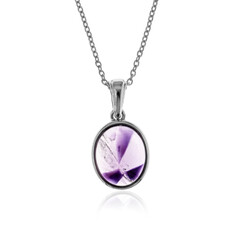 Collier en argent et Améthyste chevron