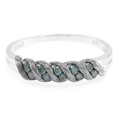 Bague en argent et Diamant fantaisie