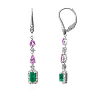 Boucles d'oreilles en or et Emeraude de Zambie AAA (CIRARI)