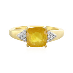 Bague en argent et Saphir jaune de Madagascar