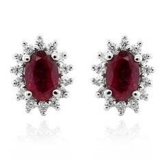 Boucles d'oreilles en argent et Rubis de Madagascar