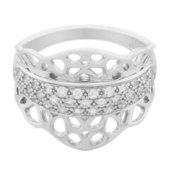 Bague en argent et Topaze blanche
