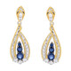 Boucles d'oreilles en argent et Saphir bleu (Gems en Vogue)