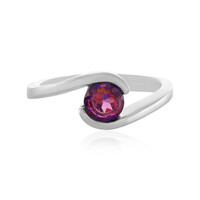 Bague en argent et Topaze mystique pourpre