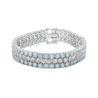 Bracelet en argent et Topaze bleu ciel