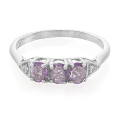 Bague en argent et Saphir pourpre de Ceylan non chauffé