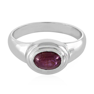 Bague en argent et Rubis étoilé de Channapatna