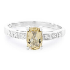 Bague en argent et Quartz champagne